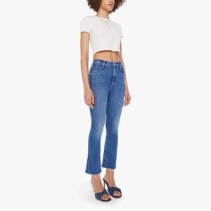 MOTHER The Hustler Ankle Fray Jeans Grasping At Straws High Rise Flare 23